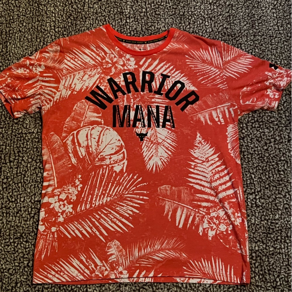 Under Armour the rock collection red shirt size large